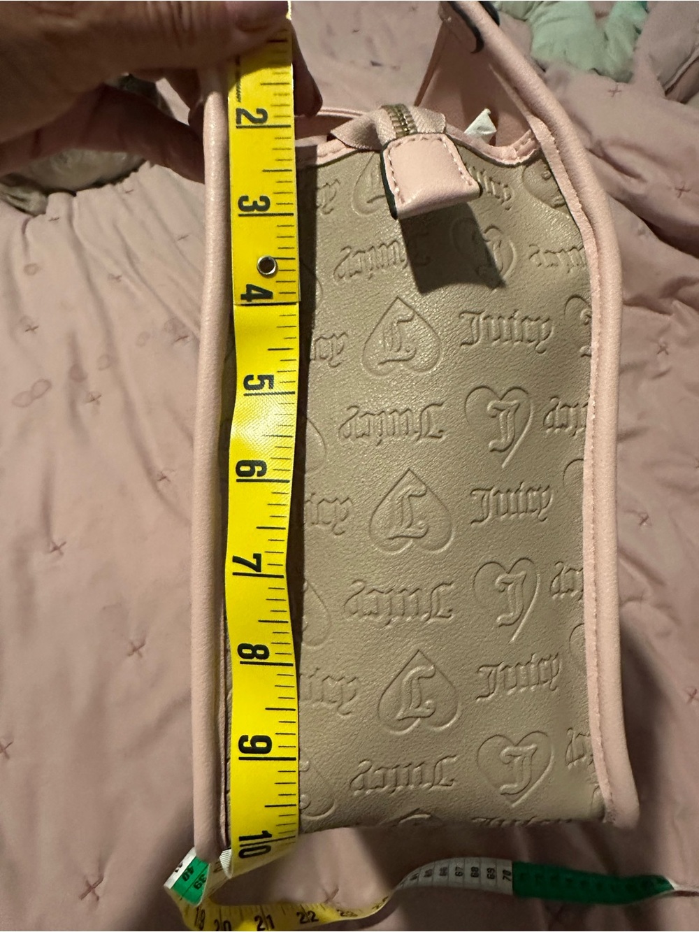 Juicy Couture Pink and Tan Logo Stripe Tote - Picture 7 of 9